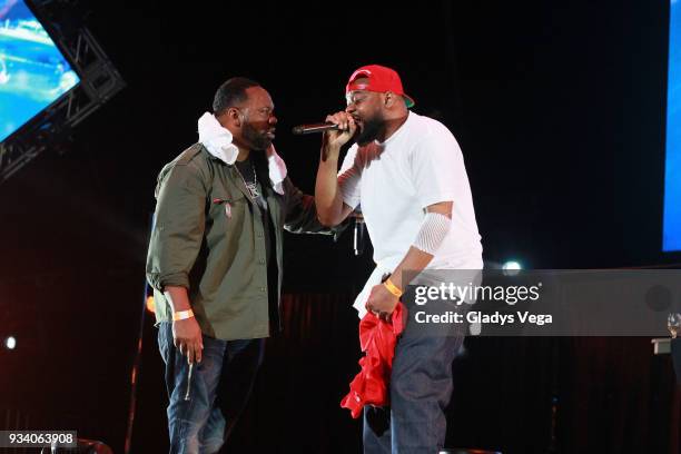 Ghostface Killah and Raekwon perform as part of the benefit concert, 'Power To The People' at Coliseo Jose M. Agrelot on March 18, 2018 in San Juan,...