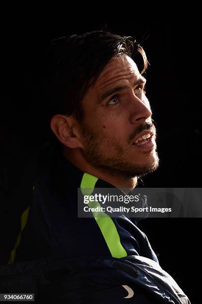 Jose Luis Garcia 'Recio' of Malaga CF looks on prior to the La Liga match between Celta de Vigo and Malaga at Balaidos Stadium on March 18, 2018 in...