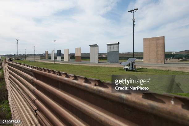 Eight border wall prototypes are on display in Otay Mesa, a community in the southern section of the city of San Diego, just north of the U.S.Mexico...
