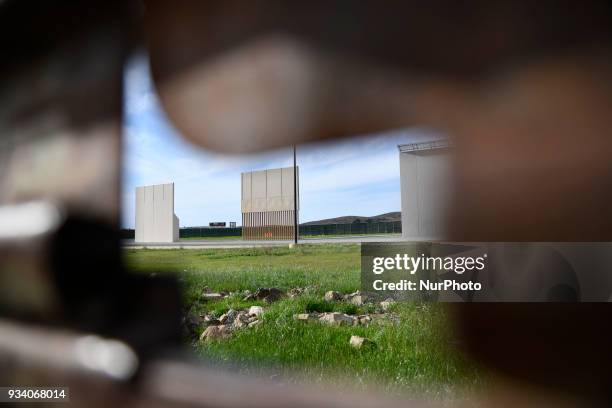 Eight border wall prototypes are on display in Otay Mesa, a community in the southern section of the city of San Diego, just north of the U.S.Mexico...