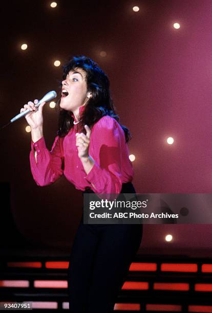 Show Coverage - 3/22/83, Laura Branigan on the Walt Disney Television via Getty Images Television Network dance show "American Bandstand".,