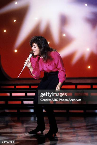 Show Coverage - 3/22/83, Laura Branigan on the Walt Disney Television via Getty Images Television Network dance show "American Bandstand".,