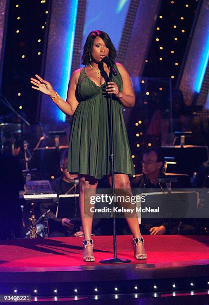 Episode 703A" - Academy Award¨-winning actress and singer Jennifer Hudson took to the stage, accompanied by professional dancers Julianne and Derek...