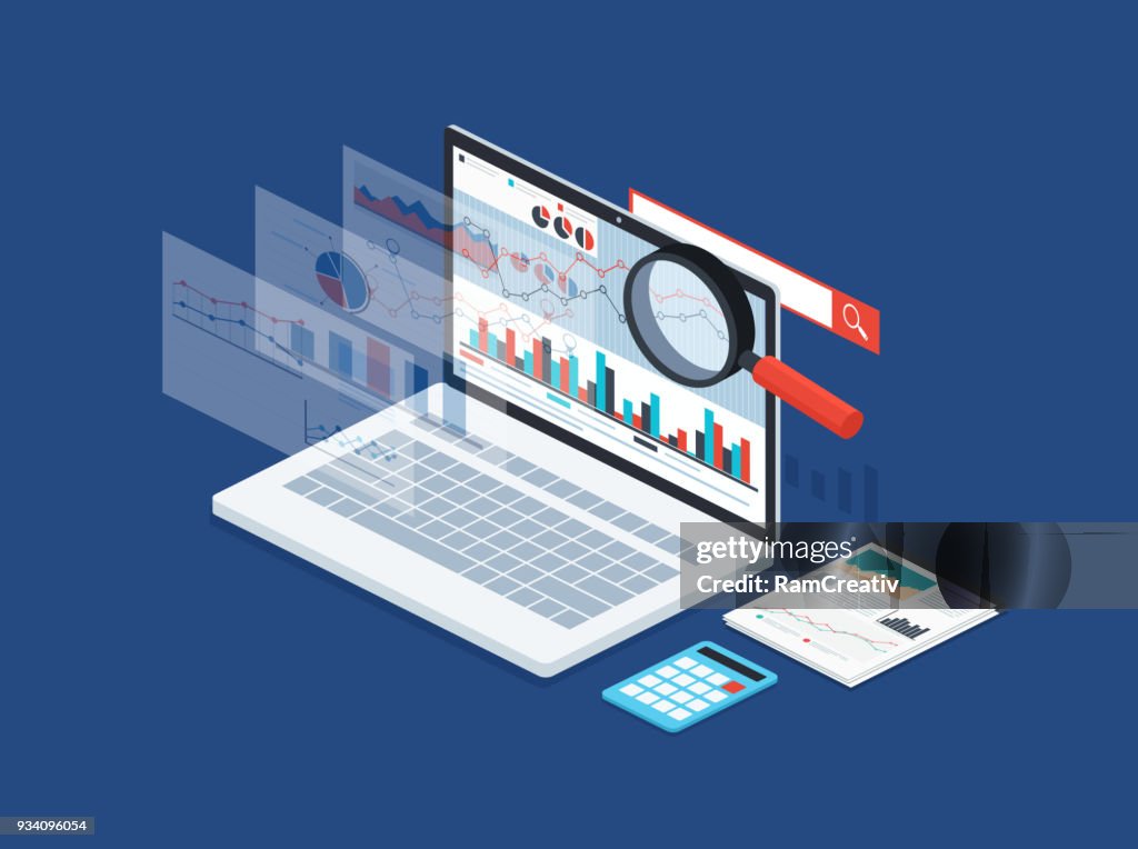 Analysis data and development statistic. Modern concept of business strategy, search information, digital marketing, programming process.
