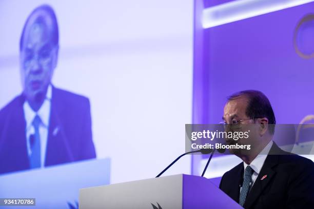 Matthew Cheung, Hong Kong's chief secretary, speaks during the Credit Suisse Asian Investment Conference in Hong Kong, China, on Monday, March 19,...