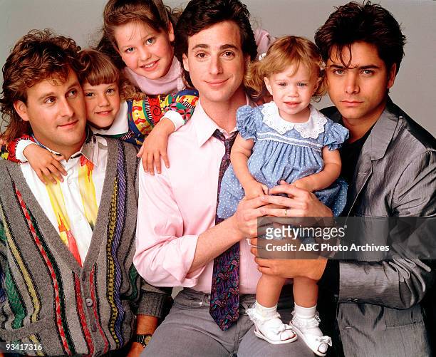 Season One - Gallery - 5/9/88, Pictured, from left: Dave Coulier , Jodie Sweetin , Candace Cameron , Bob Saget , Ashley Olsen , John Stamos ,