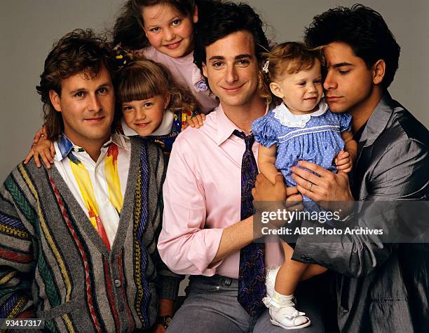 Season One - Gallery - 5/9/88, Pictured, from left: Dave Coulier , Jodie Sweetin , Candace Cameron , Bob Saget , Ashley Olsen , John Stamos ,