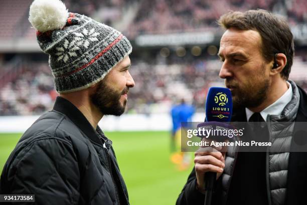 Interview of Christophe Jallet of Nice by Bein Sports during the Ligue 1 match between OGC Nice and Paris Saint Germain at Allianz Riviera on March...