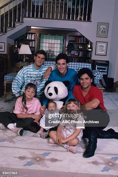Our Very First Show" - Pilot - Season One - Cast gallery - 9/22/87, Bob Saget played widower Danny Tanner, the father of three girls, from left:...