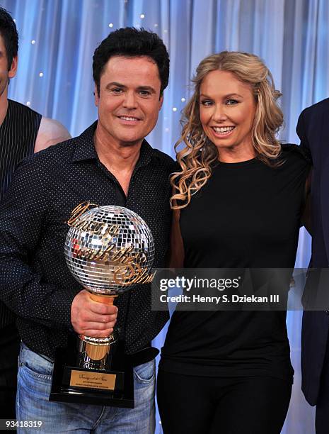 Entertainer Donny Osmond and Kym Johnson visit ABC's "Good Morning America" at ABC Studios on November 25, 2009 in New York City.