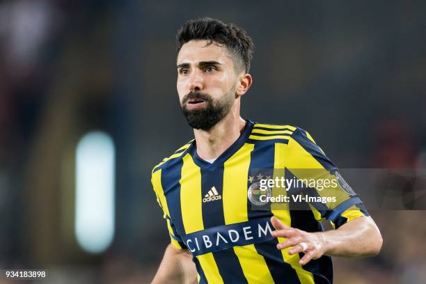 Hasan Ali Kaldirim of Fenerbahce SK during the Turkish Spor Toto Super Lig match Fenerbahce AS and Galatasaray AS at the Sukru Saracoglu Stadium on...