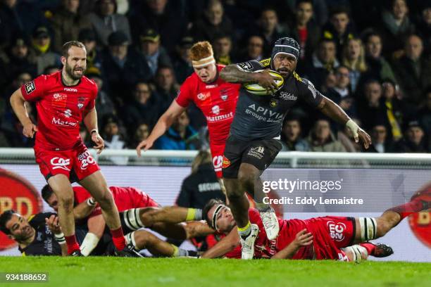 Levani Botia of La Rochelle during the Top 14 match between La Rochelle and Lyon at Stade Marcel Deflandre on March 17, 2018 in La Rochelle, France.