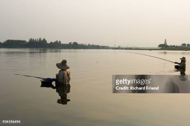 lake fishing, udon thani,thailand - udon thani stock pictures, royalty-free photos & images