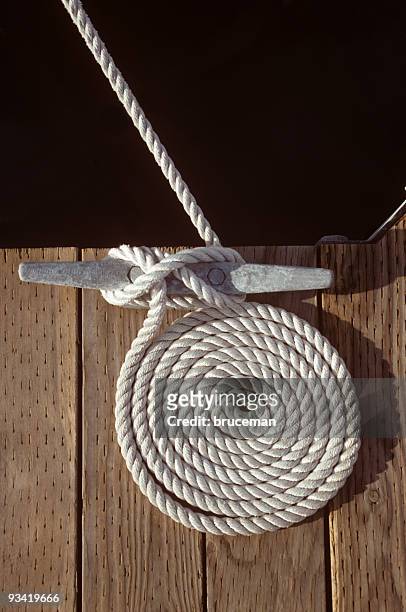 coiled mooring line - moored stock pictures, royalty-free photos & images