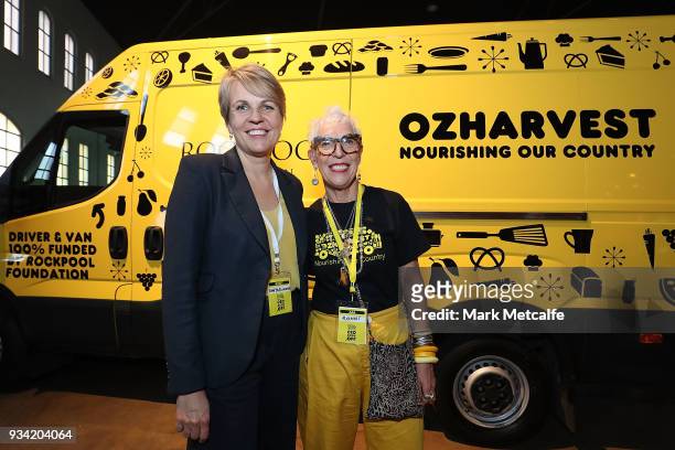 Ronni Kahn CEO and founder of OzHarvest poses with Deputy Leader of the Opposition Tanya Plibersek during the Oz Harvest CEO Cookoff on March 19,...