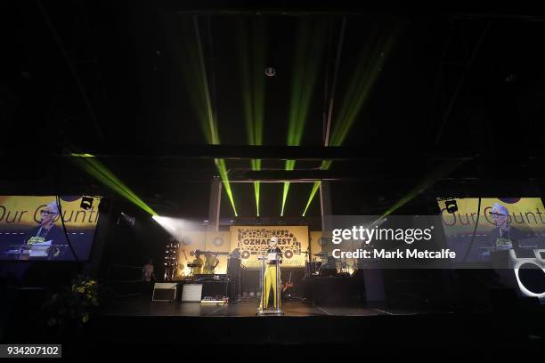 Ronni Kahn CEO and founder of OzHarvest speaks on stage during the Oz Harvest CEO Cookoff on March 19, 2018 in Sydney, Australia.