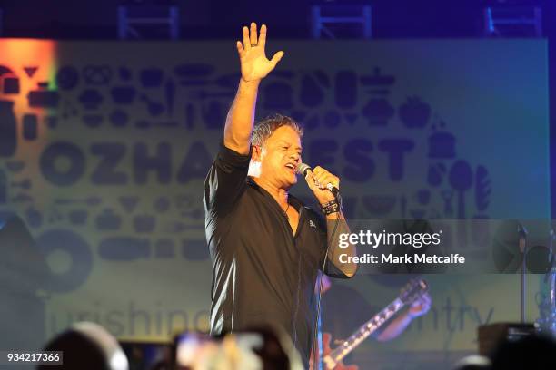 Jon Stevens performs during the Oz Harvest CEO Cookoff on March 19, 2018 in Sydney, Australia.