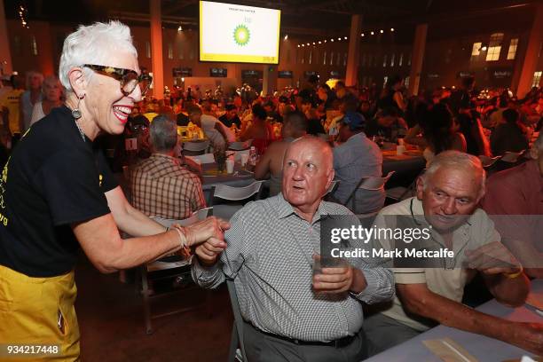 Ronni Kahn CEO and founder of OzHarvest greets guests during the Oz Harvest CEO Cookoff on March 19, 2018 in Sydney, Australia.