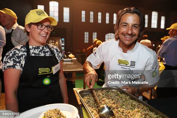 Chef Giovanni Pilu poses during the Oz Harvest CEO Cookoff on March 19, 2018 in Sydney, Australia.