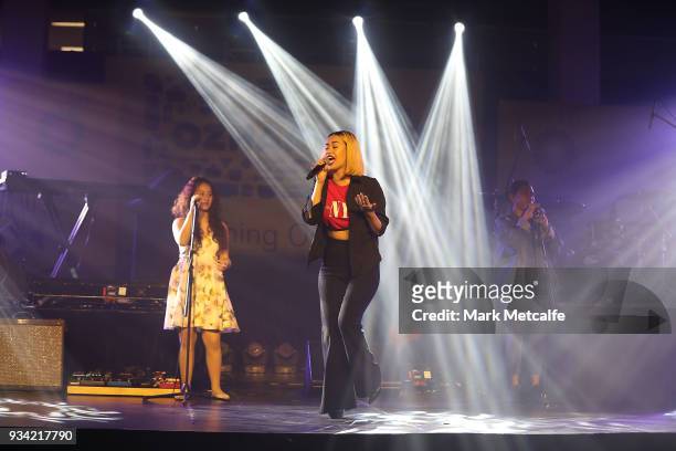 Angel performs during the Oz Harvest CEO Cookoff on March 19, 2018 in Sydney, Australia.