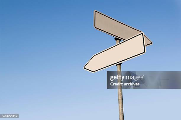 two empty road signs - directional sign stock pictures, royalty-free photos & images