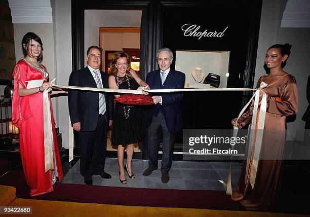 Lotfi Sefrioui , Caroline Scheufele and Opera Singer Jose Carreras attend Chopard Flagship Boutique Launch at Hotel La Mamounia on November 25, 2009...