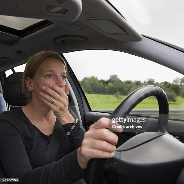 amazed driver - car sunshade stock pictures, royalty-free photos & images