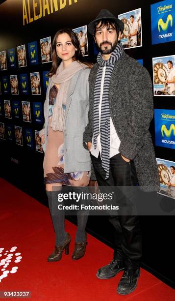 Actress and singer Leonor Watling and Alejandro Pelayo of Marlango, attend the Alejandro Sanz concert, at the Compac Gran Via Theatre on November 25,...