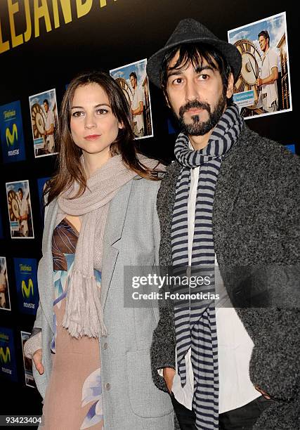 Actress and singer Leonor Watling and Alejandro Pelayo of Marlango, attend the Alejandro Sanz concert, at the Compac Gran Via Theatre on November 25,...