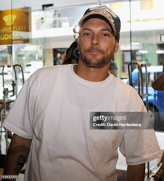 Kevin Federline, ex-husband of Britney Spears, makes an instore appearance at Ed Hardy Edward Street on November 26, 2009 in Brisbane, Australia.