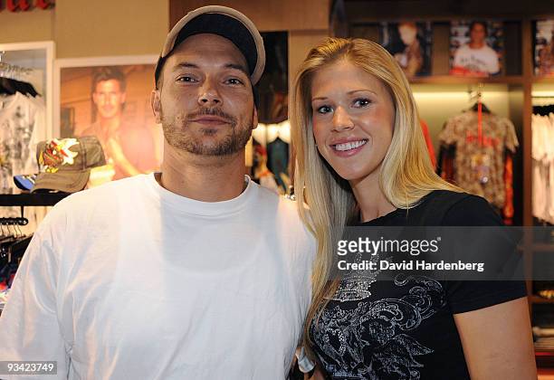 Kevin Federline, ex-husband of Britney Spears, makes an instore appearance with girlfriend Victoria Prince at Ed Hardy Edward Street on November 26,...