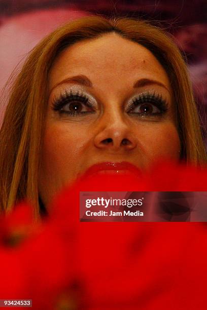 Singer Ana Cirre during a press conference to promote her new album 'Angels of Navidad' at the Wine Restaurant on November 24, 2009 in Mexico City,...