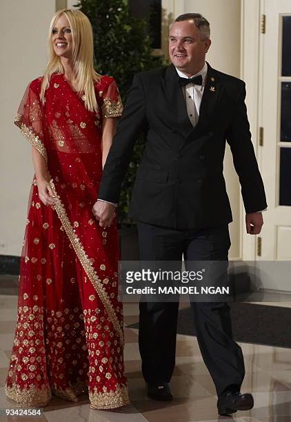 This November 24, 2009 photo shows Tareq Salahi and Michaele Salahi arriving for the State Dinner in honour of India's Prime Minister Manmohan Singh...