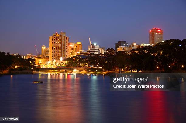 river torrens adelaide - adelaide night stock pictures, royalty-free photos & images