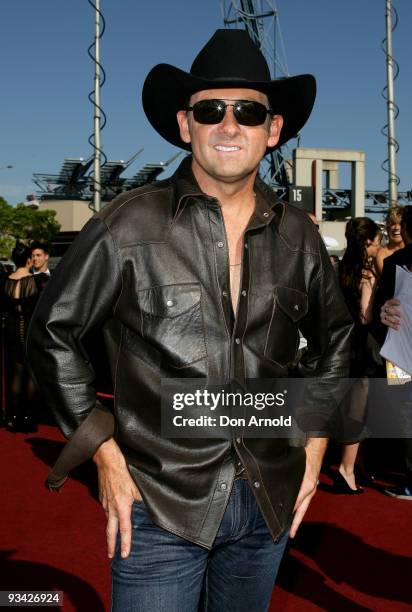 Singer Lee Kernaghan on the red carpet at the 2009 ARIA Awards at Acer Arena, Sydney Olympic Park on November 26, 2009 in Sydney, Australia. The...