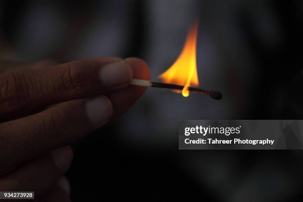 burning match stick - match lighting equipment stock pictures, royalty-free photos & images