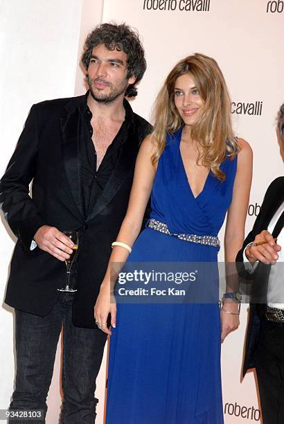 Andrea di Stefano and Sara Brajovic attends the Paris Fashion Week - Spring/Summer 2008 - Ready to Wear - Roberto Cavalli Flag Shop Opening Cocktail...