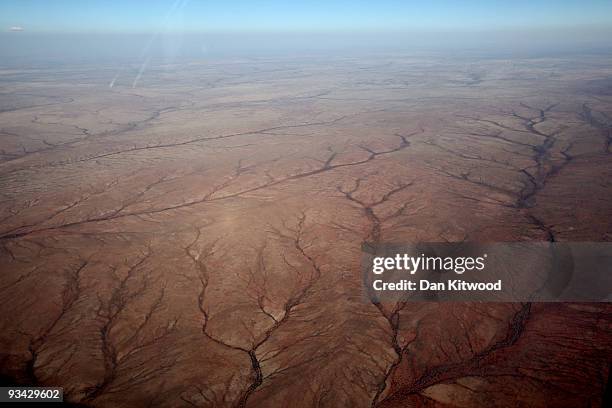 General view over the Southern Kalahari desert on October 14, 2009 in the Kalahari, South Africa. One of the largest studies of African genetics by...