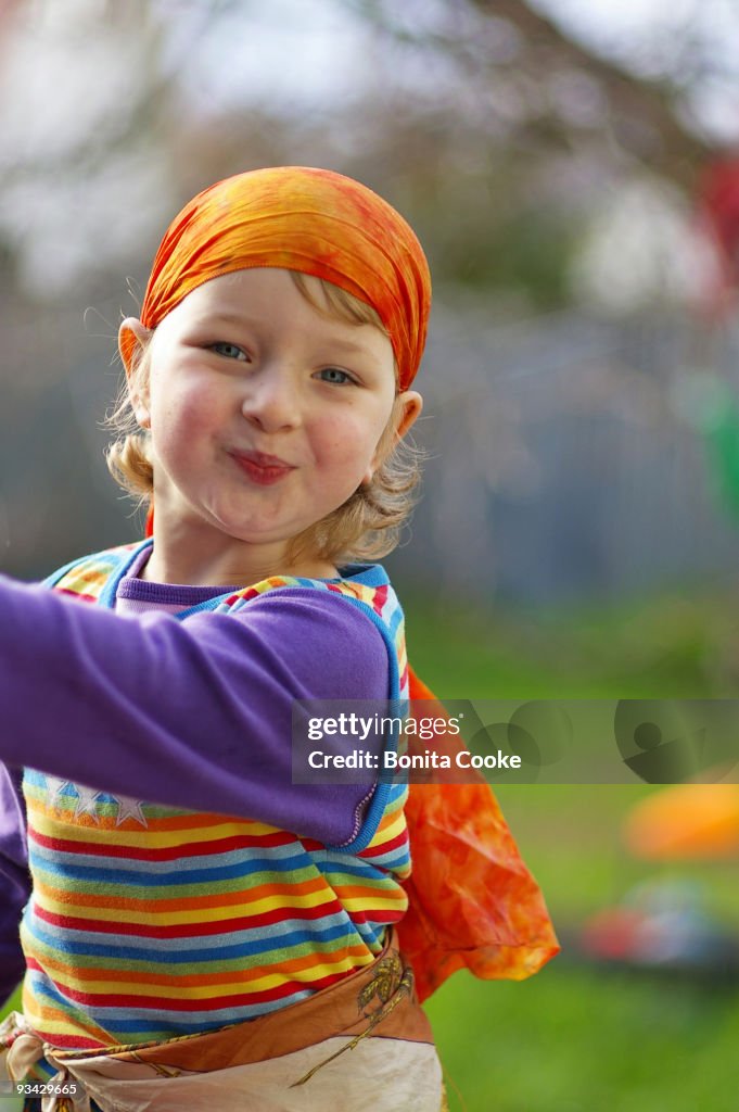 Childhood pirate dress-up play