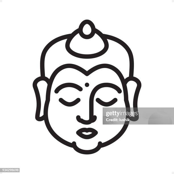 buddha - outline icon - pixel perfect - buddha stock illustrations