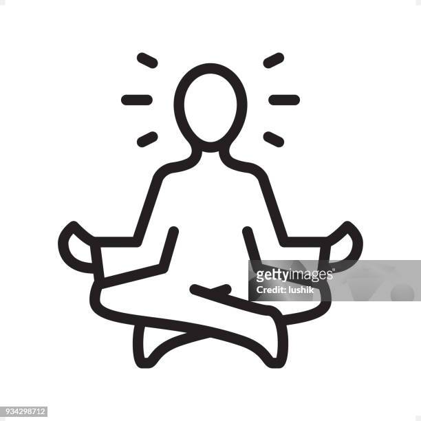 瞑想の第一人者ロータス座位 - 概要アイコン - ピクセル パーフェクトな - yoga点のイラスト素材／クリップアート素材／マンガ素材／アイコン素材