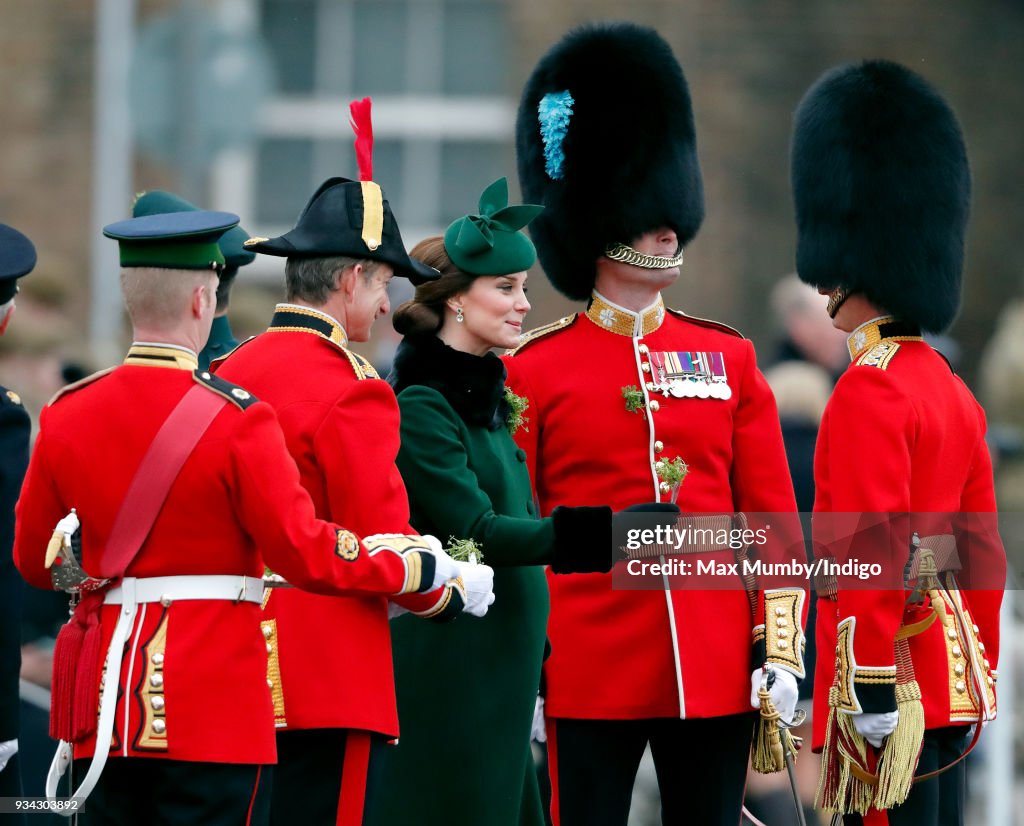 The Duke And Duchess Of Cambridge Attend The Irish Guards St Patrick's Day Parade