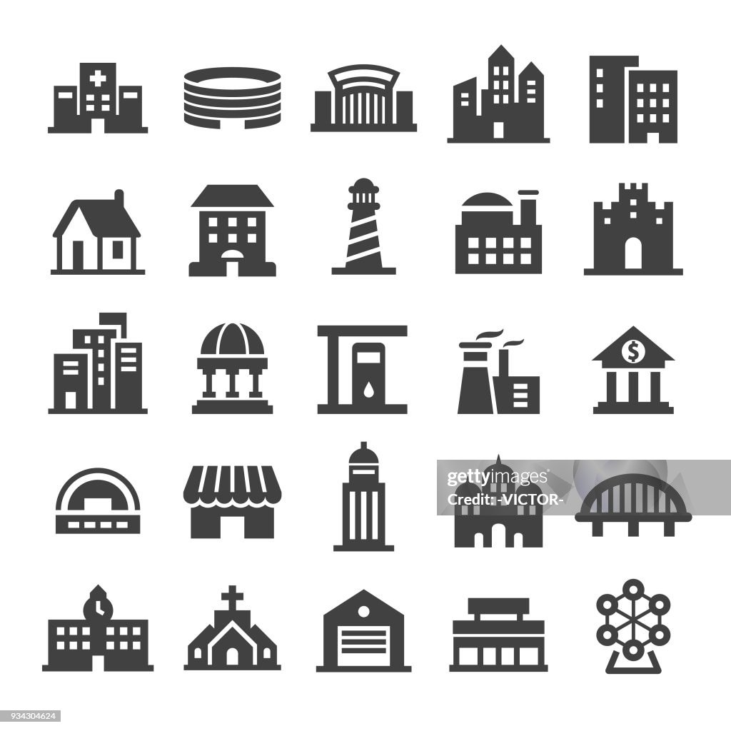 Iconos de edificios - serie inteligente
