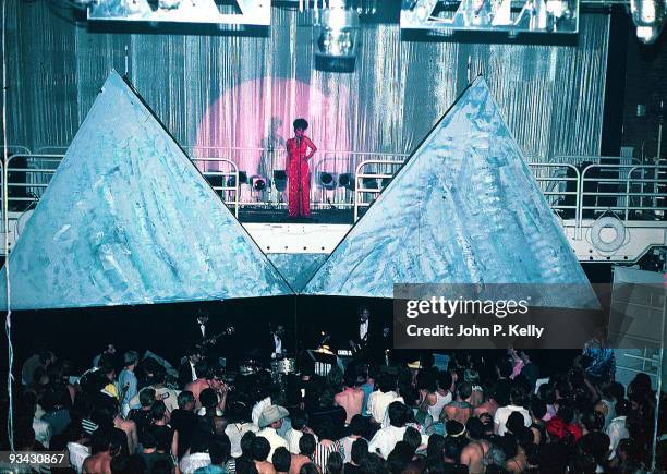 American singer Eartha Kitt performs at Studio 54 in New York City, circa 1975.