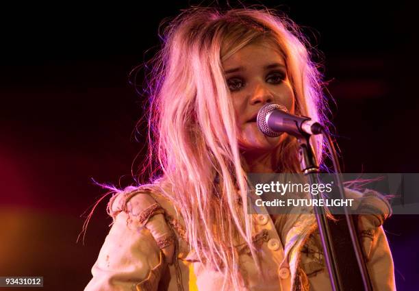 Daisy Coburn of Daisy Dares You performs on stage as part of the Mencap's Little Noise Sessions at the Union Chapel on November 18, 2009 in London,...