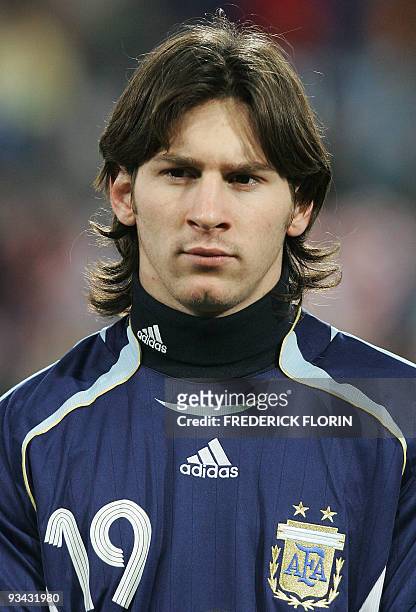 Argentina's Lionel Messi is seen before friendly football match between Croatia and Argentina, 01 March 2006 at St Jakob Park stadium in Basel. AFP...