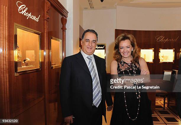 Lotfi Sefrioui and Caroline Scheufele attend the Chopard flagship boutique launch at Hotel La Mamounia on November 25, 2009 in Marrakech, Morocco.