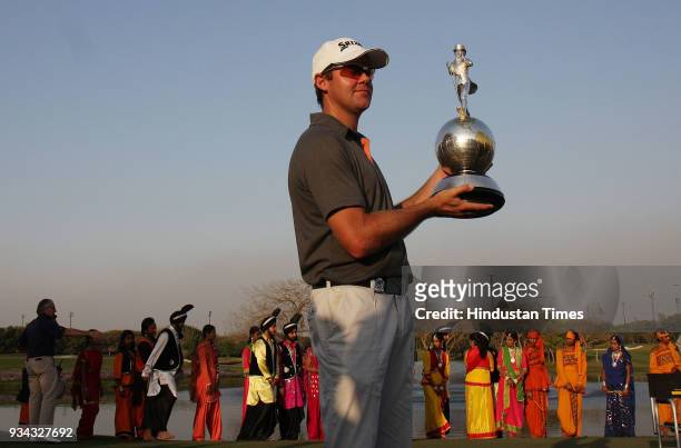 Mark Brown of New Zealand during 4th round of Johnnie Walker Classic Golf Championship at DLF Gurgaon on Sunday.