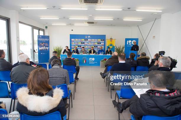 A FIGC Elite Round U19 Press Conference on March 19, 2018 in Lignano Sabbiadoro, Italy.