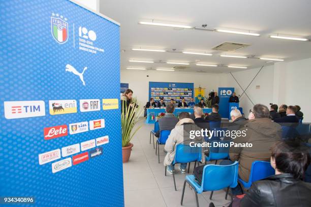 A FIGC Elite Round U19 Press Conference on March 19, 2018 in Lignano Sabbiadoro, Italy.